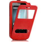 KARYLAX Etui de Protection Coque Silicone S-View Rouge Universel XL pour Orange Doro 8042
