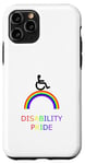 Coque pour iPhone 11 Pro Disability Pride: Fauteuil roulant sur arc-en-ciel