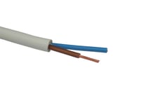 100 meter Downlight Kabel varmebestandigt, 2x1,5 mm2, hvid
