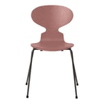 Fritz Hansen - Myran 3101 färgad askfanér stålstativ varm grafit wild rose - Matstolar - Arne Jacobsen - Rosa - Metall/Trä