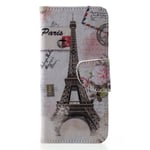 Huawei P20 Lite Flip Deksel i Skinn med Lommebok og Trykk - Eiffeltårnet
