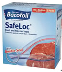 Bacofoil Safeloc Food & Freezer Double Seal Medium Bags 27x24cm -Pack of 152 Bag