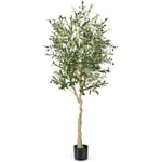 Konstgjort olivträd med 1296 blad & 72 frukter olivplantor 182 cm