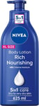 NIVEA Rich Nourishing Body Lotion (625ml), Moisturising Lotion with Almond Oil