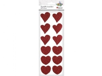 Titanum Folie klistermärken hjärtan mix storlek. röd 12st