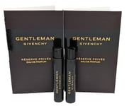 2x Givenchy GENTLEMAN RESERVE PRIVEE Mens Eau De Parfum (2x1ml Sample Spray) EDP