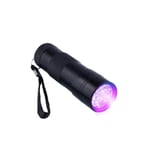 9x UV LED - Smidig & Liten UV Ficklampa
