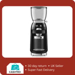 SMEG 60s Retro Aesthetic Coffee Grinder - Black - CGF01BLUK - New