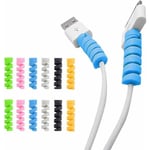 4-Pack - Kabelskydd Spiral - Olika Färger Vit