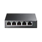 TP-Link PoE Switch 10/100Mbps ports, 4 PoE+ ports up to 30 W for each PoE port and 67 W for all PoE ports, Metal Casing, Plug and Play, Ideal for IP Surveillance and Access Point (TL-SF1005P)