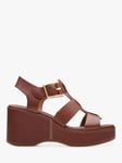 Clarks Manon Cove Leather Wedge Sandals