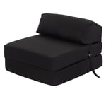 Ready Steady Bed Black Fold Out Sofa Bed Futon Chair Guest Z bed Mattress