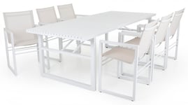 Brafab - Vevi Matgrupp 230x95 cm ink 6st Karmstolar Vit