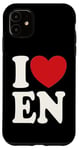 Coque pour iPhone 11 I Love FR I Heart FR Initiales Hearts Art F.N
