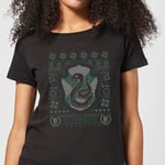 Harry Potter Slytherin Crest Women's Christmas T-Shirt - Black - XL