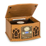 NR-620 Chaîne Hifi stéréo avec platine vinyle lecteur CD DAB DAB+ - marron