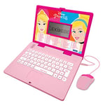 LEXIBOOK JC598DPi2 Disney Princess-Educational and Bilingual Laptop Spanish/English-Girls Toy with 124 Activities to Learn, Play Games and Music