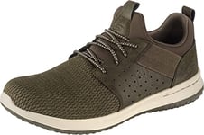 Skechers Men's Delson Camben Trainers, Olive Mesh W Synthetic, 15 UK
