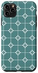 Coque pour iPhone 11 Pro Max Teal Tile Square Geometric Mediterranean Ocean Pattern