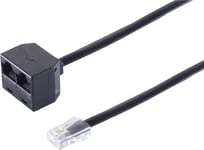 S/CONN adapter för maximal anslutning modulär kontakt västerkontakt 8/8 till 2 västra uttag 8/8, med 100 ohm motstånd, 0,1 m (71233-8)