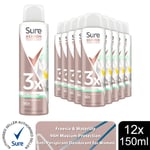 Sure Women Antiperspirant 96H Maximum Protection Deo 12x150ml, Select Your Scent