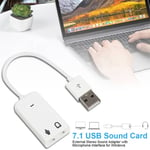 USB lydkort adapter - 7.1 Surround Sound - Hvid
