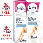 Veet Pure Inspirations Hair Removal Cream, Legs & Body, Sensitive Skin, 200ml