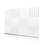 ASY 12 Packs Sound Proof Foam Soundproofing Panels Soundproof Acoustic Foam Tiles Panels Corner Sound Insulation Absorbing Studio Piano Room Drum Room Home Theater KTV (Color : White)