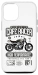 Coque pour iPhone 12/12 Pro Café Racer Moto Anniversaire Motard Né en 1971