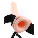 6 Inch Vibrating Hollow Strap On Dildo Penis Sleeve Realistic Extender Extension