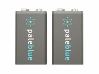 Pale Blue Li-Ion Rechargeable 9V Battery 2x