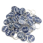 Aluminiumlegering Metall Nyckelbricka Set, Nummer ID Taggar Nyckelring, Numrerade Nyckelringar (nummer 1-50) 50 Styck