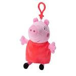 Peppa Pig Bag Clip Soft 15 Cm Plush Toys Keyring Loop Backpack Purse Red