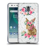 Official Monika Strigel Bunny Lace Flower Friends 2 Soft Gel Case Compatible for Nokia 2