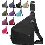 Stöldsäker Resväska för Kvinnor, Stöldsäker Väska, Stöldsäkra Crossbody-väskor för Kvinnor, Stöldskyddad Resväska [DB] Black Right Shoulder