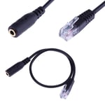 Shumo 2pc 3.5mm Stereo Audio Headset to Jack Female to Male RJ9 Plug Converter Cable Cord