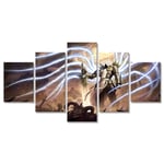 Canvas Picture - Wall Art Print - Diablo Archangel Tyrael - 5 panels - Modern Motif Wall Art - 5 piece - Non-Woven - Image Paintings - Framed Artwork - Ready to hang