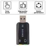 Noir Durable Plug & Play léger USB 2.0 à 3D pour Haut-Parleur Micro Adaptateur de Carte Son pour Casque Audio 5.1 canaux pour Ordinateur Portable PC - Noir