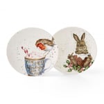 Tallrikar Rödhake & Hare, Ø 16,5cm - Royal Worcester