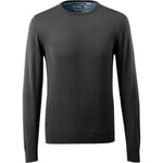Maskotstickad tröja 50636, rund hals, merinoull, svart, storlek XL