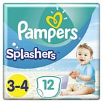 Pampers Splashers Swim Nappies Size 3 to 4 - Disposable Swimming Pants - 12 Pack