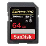SDXC Extreme Pro 64GB UHS-II U3 300/260MB/s Class 10, U3, V90