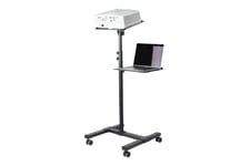 StarTech.com Mobile Projector and Laptop Stand/Cart, Heavy Duty Portable Projector Stand (2 Vented Shelves, hold 22lb/10kg each), Height Adjustable Rolling AV Presentation Cart with Wheels - Lockable Casters vogn med hjul - for projektor / notebook - sort