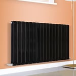 NRG Premium Black 600 x 1156 mm Radiator | Flat Panel Double Column Designer Central Heating Radiators UK