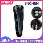 Enchen Electric Shaver Mens Razor Wet Dry Rotary Shaver Rechargeable 3 Heads