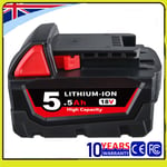 5.5AH Battery For Milwaukee M18 Li-Ion XC Extended Capacity M18 HB5 48-11-1860