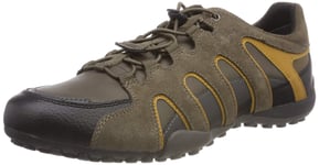 Geox Men Uomo Snake A Trainers, Brown (Taupe/Ochreyellow Cq62p), 9 UK