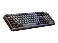 Cooler Master Mk770 - Tangentbord - Compact - Bakgrundsbelysning - Trådlös - 2.4 Ghz, Bluetooth 5.1, Usb - Qwerty - Amerikansk - Tangentbrytare: Kailh Box V2 Röd (Hot-Swapbar) - Rymdgrå