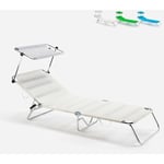 Beach And Garden Design - Transat de plage bain de soleil pliable en aluminium Cancun Couleur: Blanc