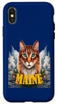 Coque pour iPhone X/XS Loving Maine State Chat avec pin blanc
